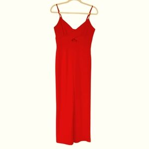 Crystal Sky Red Spaghetti Strap Jumpsuit Size Medium